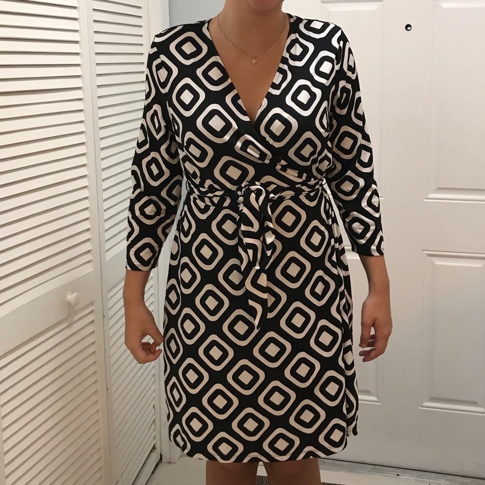 INC black and white dress